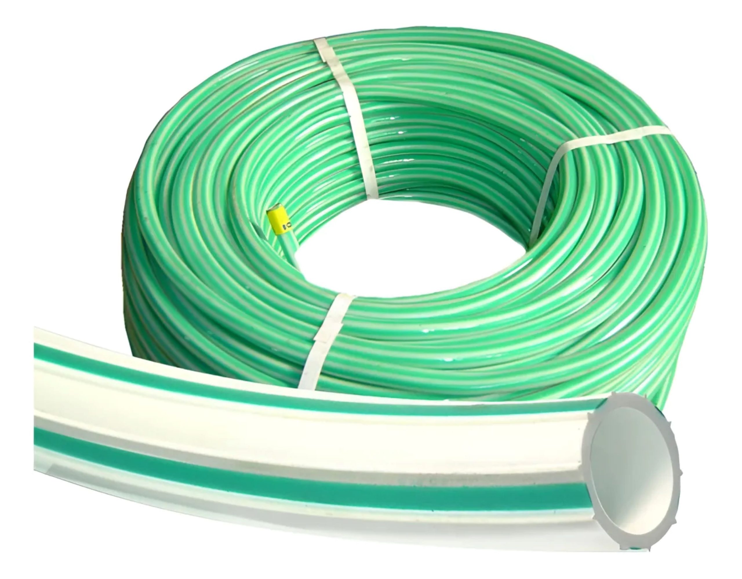 Manguera bicolor verde-blanco standar 100m