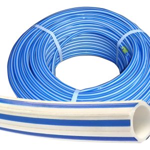Manguera bicolor 1/2 azul-blanco economica 100m