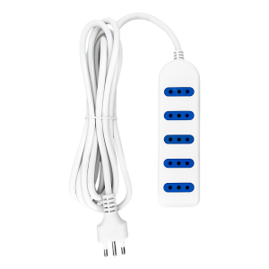 Alargador 6 tomas blanco con interruptor 5 metros